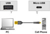 8 in. USB 2.0 Micro Cable - A Male to Micro B - Black