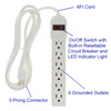 6 Outlet Surge Protector Power Strip with 6 ft. Cord