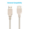 10 ft. USB 2.0 Extension Cable - A Male to A Female - Ivory