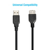 6 ft. USB 2.0 Extension Cable - A Male to A Female - Black
