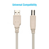 15 ft. USB 2.0 Cable - A Male to B Male - Ivory