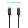 3 ft. USB 2.0 Cable - A Male to A Male - Black