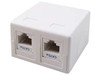 Cat5e Surface Mount Box, 2 Port, 110 Type, White