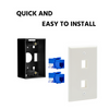 2 Port Keystone Wallplate White Smooth Face