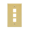 3 Port Keystone Wallplate Ivery Smooth Face