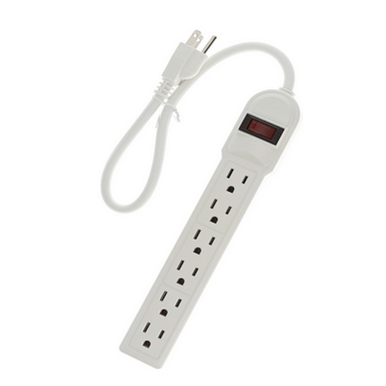 6 Outlet Surge Protector Power Strip w/ 1.5 ft. Cord - White