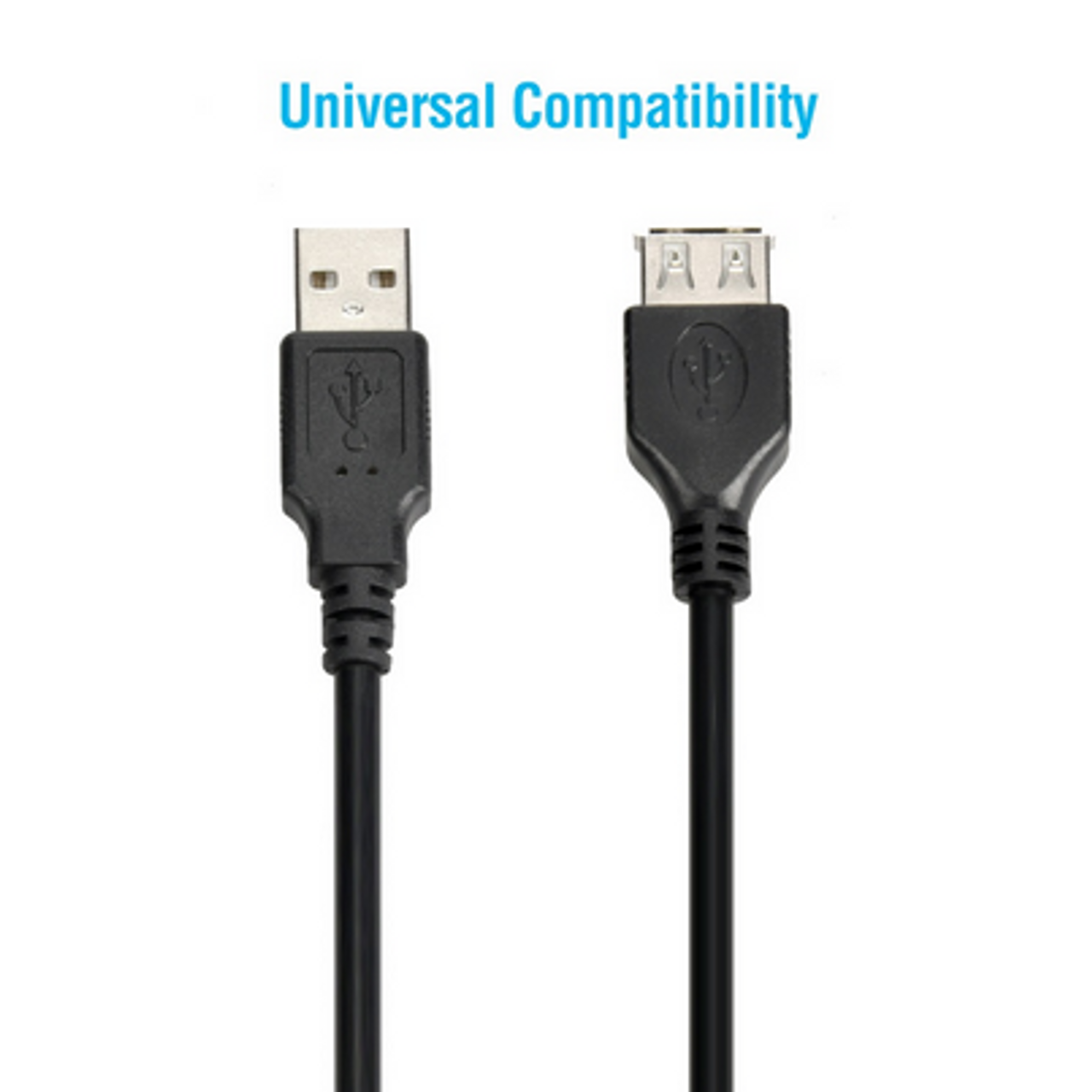 3 ft. USB 2.0 Extension Cable - A Male to A Female - Black