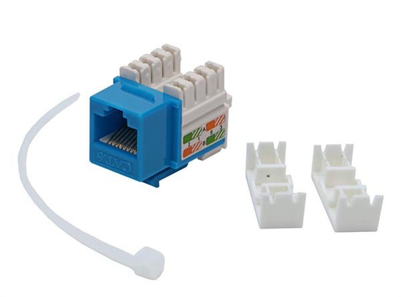 Blue Cat6 RJ45 Punchdown Keystone Jack