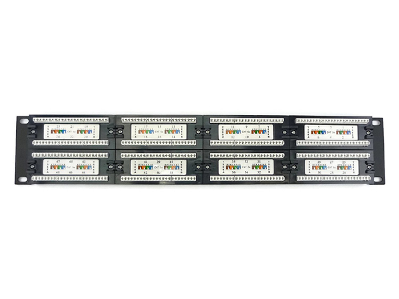 48 Port Cat5e 2U Rackmount 110 RJ45 Patch Panel