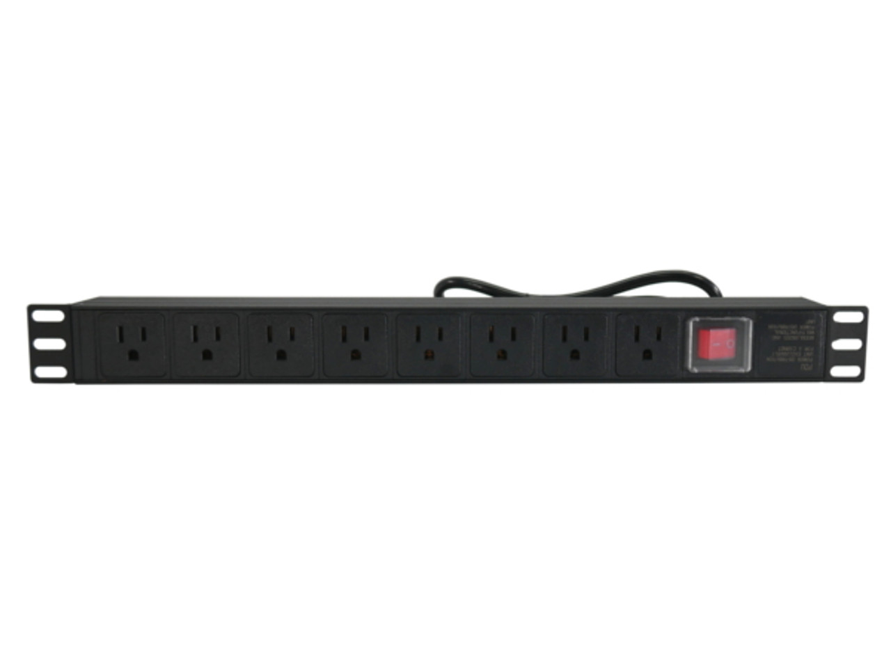 19 Inch Rack Mount 1U Power Strip (PDU) 12 Foot Cord