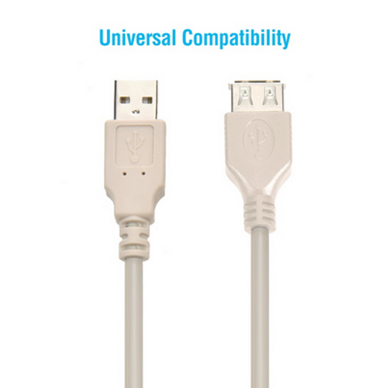 6 ft. USB 2.0 Extension Cable - A Male to A Female - Ivory