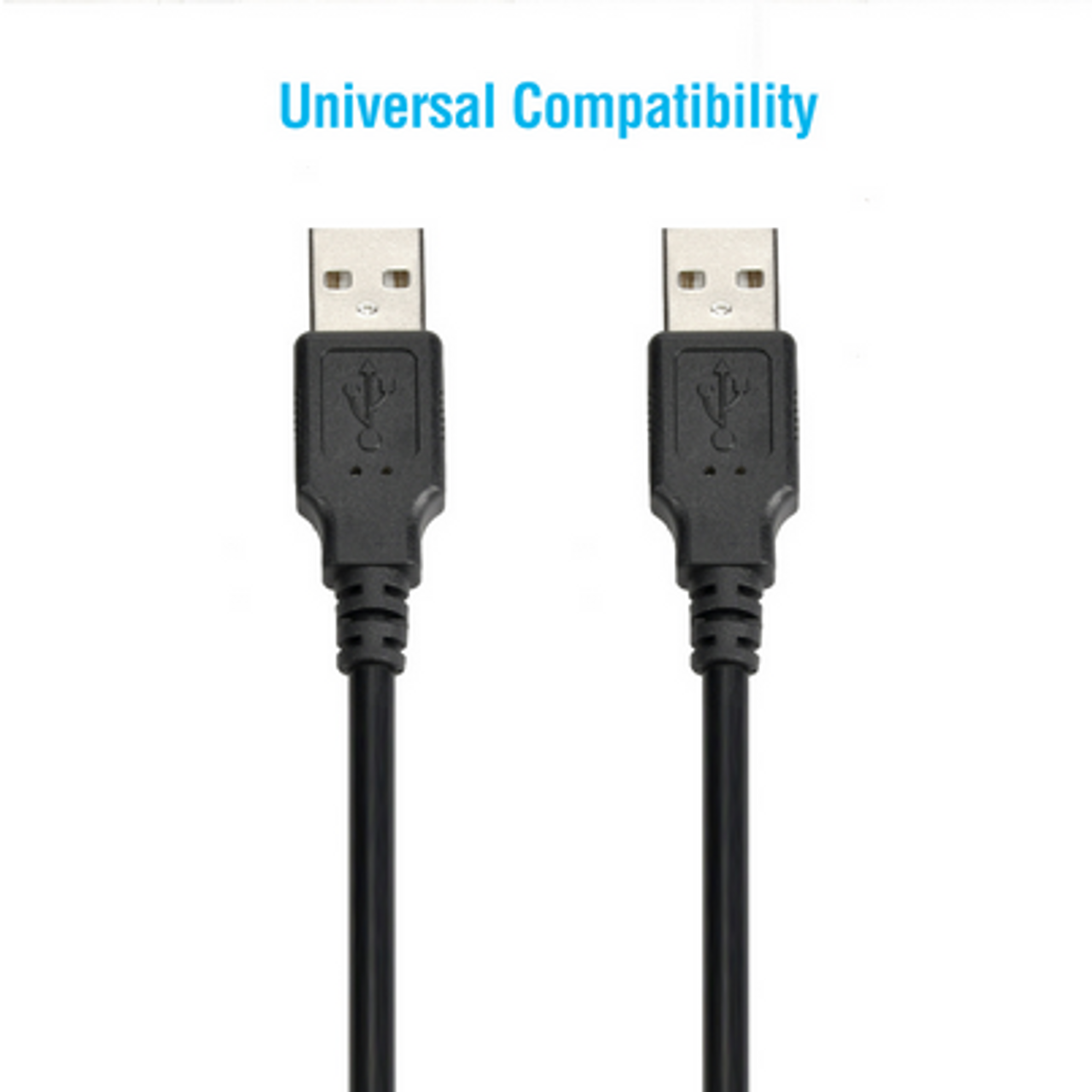 15 ft. USB 2.0 Cable - A Male to A Male - Black