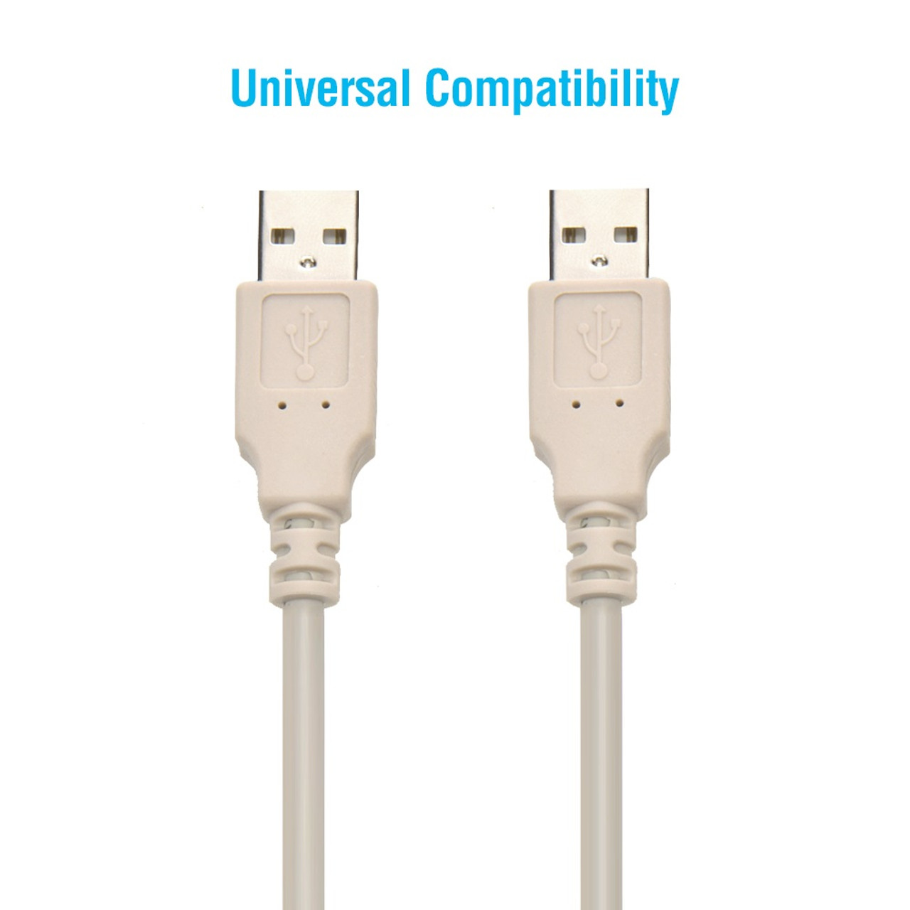 15 ft. USB 2.0 Cable - A Male to A Male - Ivory