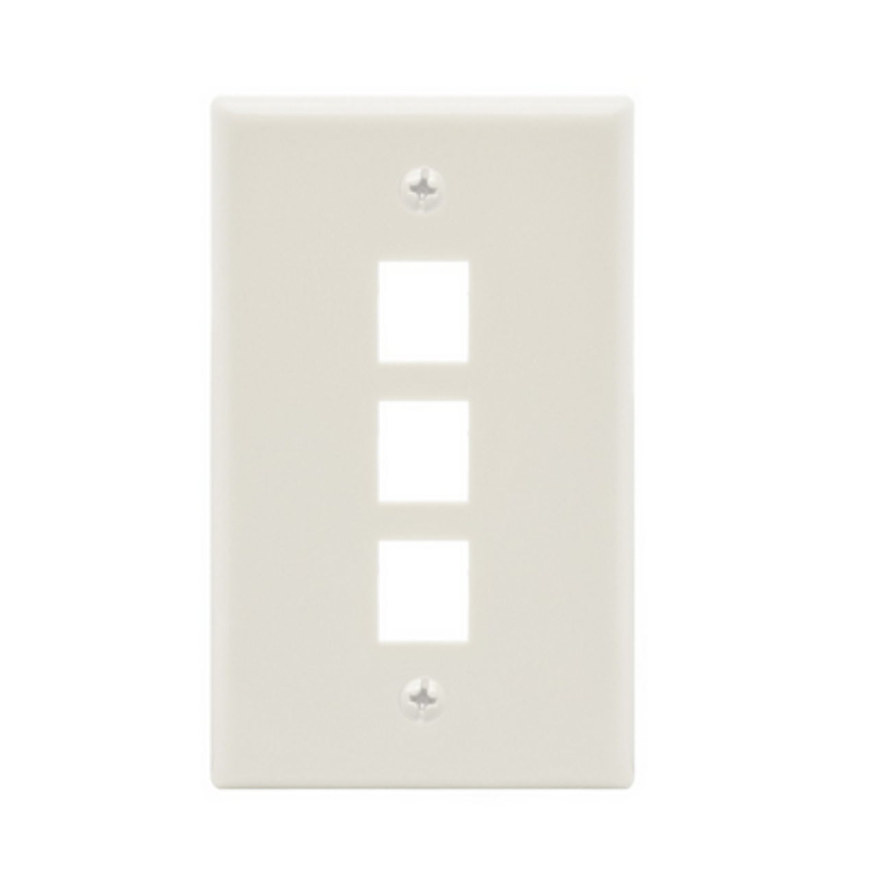 3 Port Keystone Wallplate White Smooth Face