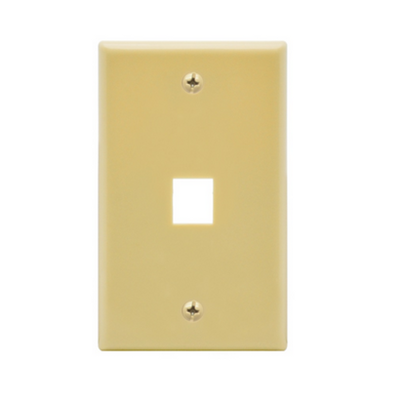 1 Port Keystone Wallplate Ivory Smooth Face