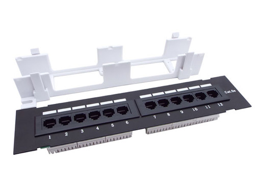 12 Port Cat5e Vertical Mount RJ45 110 Patch Panel