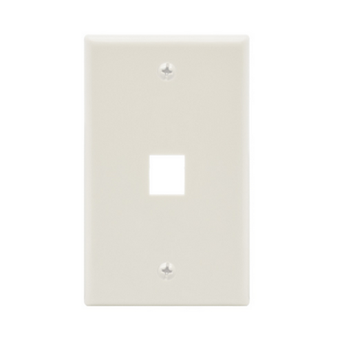 1 Port Keystone Wallplate White Smooth Face