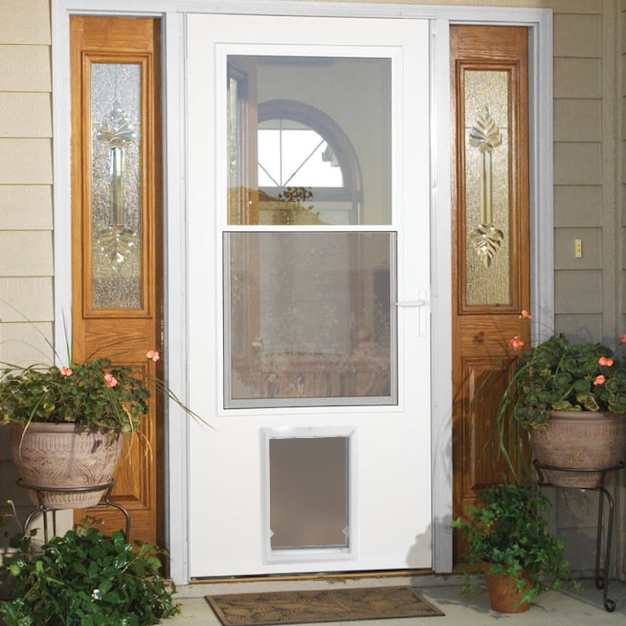 Aluminum door hot sale with dog door