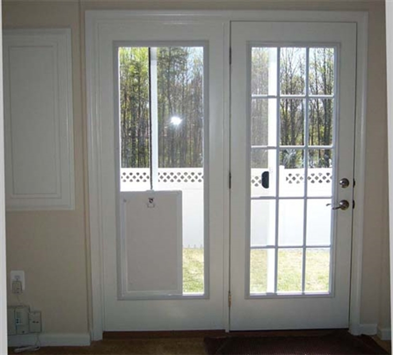 Doggie door in glass clearance french doors