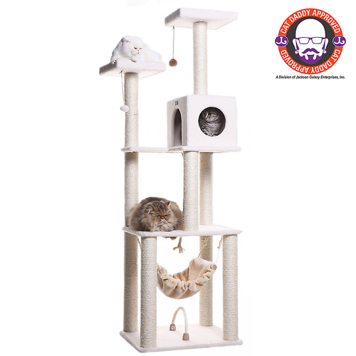68 Inch Faux Fleece Cat Tree