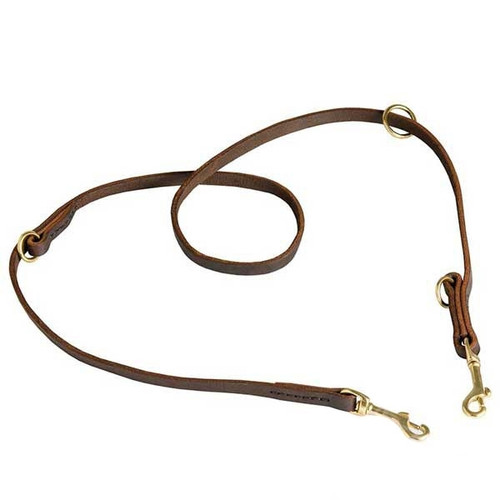 Flat Leather Multifunctional K9 Leash