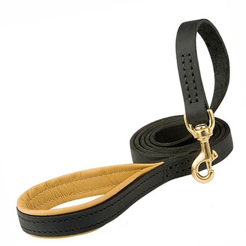 Leather K9 Leash with Padded Handle