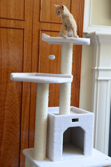 62 Inch Faux Fleece Cat Tree