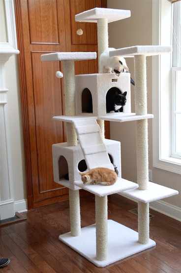 77 Inch Faux Fleece Cat Tree