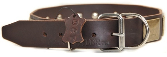 D&T Brass Plate - Leather Collar