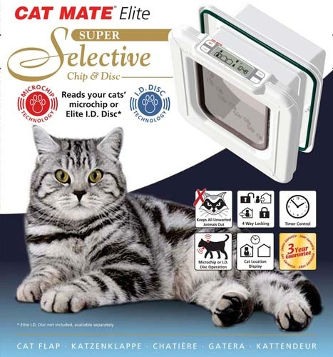 CAT★ Cat Mate Elite Super Selective Chip & Disc Cat Flap | RFID | Super