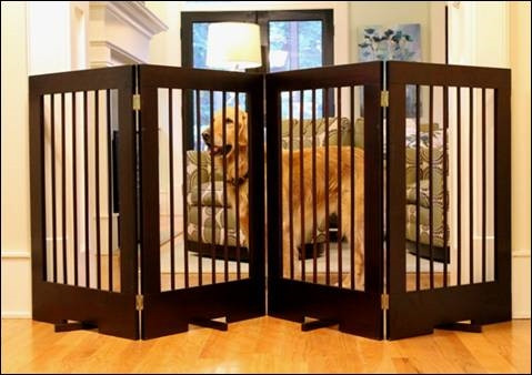4-Panel Tall Freestanding Pet Gate