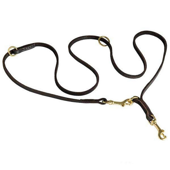 Soft Leather Multifunctional K9 Leash