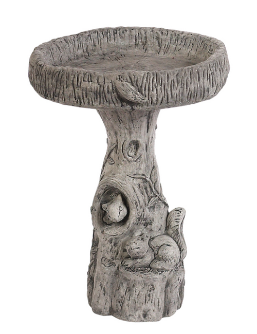 Tiny Squirrel Wood Birdbath PA