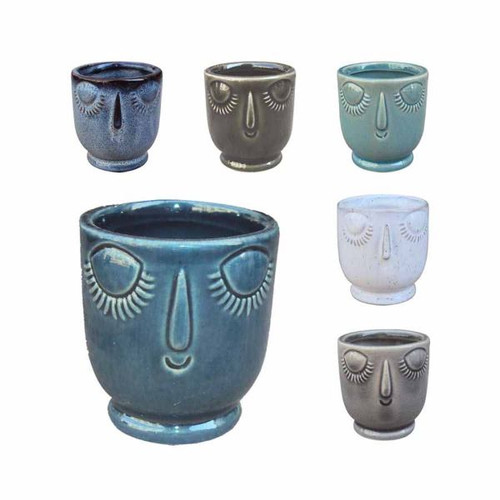 3in Face Pot w/Closed Eyes