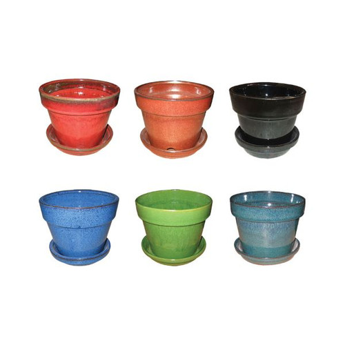 4in Glazed Floral Pot 4in Glazed Floral Pot
