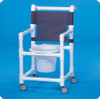 Commode / Shower Chair Standard Fixed Arm PVC Frame Mesh Back 17 Inch Clearance VL SC17 WHITE Each/1