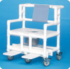 Commode / Shower Chair Standard Fixed Arm PVC Frame Mesh Back 17 Inch Clearance VL SC17 P WHITE Each/1