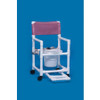 Commode / Shower Chair Standard Fixed Arm PVC Frame Mesh Back 17 Inch Clearance VL SC17 P FRSB NAVY Each/1