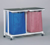 Double Hamper with Bags Standard Jumbo 4 Casters 55 gal. VL JH2 FP MESH WINEBERRY Each/1