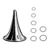 Ear Speculum Tip Set Oval Tip Size 1 to 7 Stainless Steel 1-1/2 Inch Reusable 67-6042 Pack/1