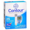 Blood Glucose Test Strips Contour 25 Strips per Box Tiny 0.6 Microliter blood sample For Bayer Contour Blood Glucose Meter 7070A