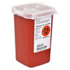 Sharps Container SharpSafety 6-1/4 H X 4-1/2 W X 4-1/4 D Inch 1 Quart Red Base / Translucent Lid Vertical Entry 2 Hinged Snap On Lid 8900SA