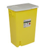 Chemotherapy Waste Container SharpSafety 26 H X 18-1/4 W X 12-3/4 D Inch 18 Gallon Yellow Base / White Lid Horizontal Entry Gasketed Hinged Lid 8989