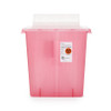 Sharps Container In-Room 16-1/4 H X 13-3/4 W X 6 D Inch 3 Gallon Translucent Red Base / Translucent Lid Horizontal Entry Flap Lid 85221R
