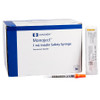 Insulin Syringe with Needle Monoject 1 mL 29 Gauge 1/2 Inch Attached Needle Sliding Safety Needle 8881511110