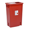 Sharps Container SharpSafety 26 H X 18-1/4 W X 12-3/4 D Inch 18 Gallon Red Base / Translucent Lid Vertical Entry Sliding Lid 8938