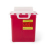 Sharps Container BD 16-3/5 H X 10-7/10 W X 6 D Inch 3 Gallon Red Base / Pearl Lid Horizontal Entry Counter Balanced Door Lid 305436