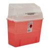 Sharps Container GatorGuard In-Room 8-3/4 H X 12-1/4 W X 12-1/4 D Inch 2 Gallon Translucent Red Base / Clear Lid Horizontal Entry Counter Balanced Door Lid 31323333
