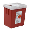 Sharps Container AutoDrop 7-1/4 H X 6-1/2 W X 4-1/2 D Inch 2.2 Quart Red Base / White Lid Vertical Entry Rotating Lid 1522SA