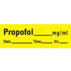 Drug Label Barkley Anesthesia Label Tape Propofol mg/mL Date Time Int Yellow 1/2 X 1-1/2 Inch AN-27 Roll/1